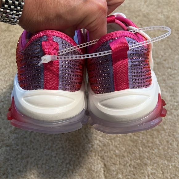 Kurt Geiger rhinestone rainbow lace up pink green yellow orange sneaker 36 - Picture 6 of 8